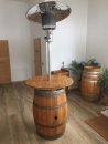 Stehtisch mit Heizpilz Holzfass Fasstisch Weinfass  gebraucht, Tischfass